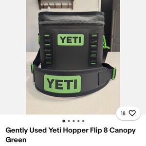 Yeti Hopper Flip 8 in Gray and Green